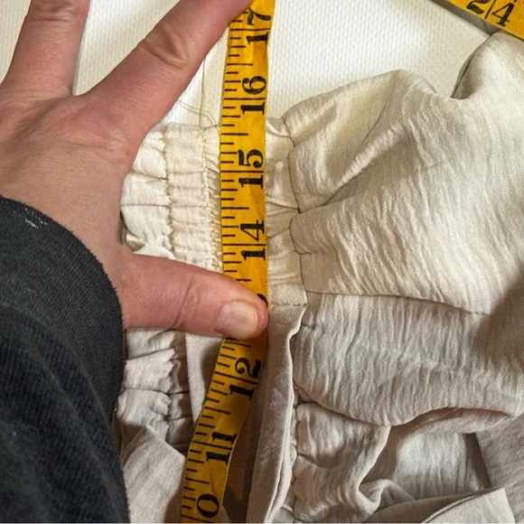 FREEOAK Beige Wide-Leg Paperbag Pants — Size S (NWOT) - Picture 3 of 7